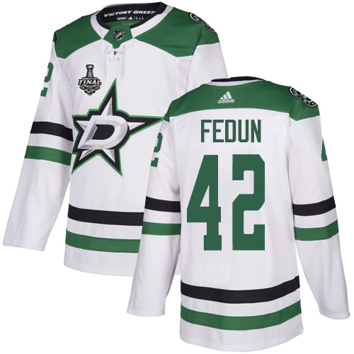 Adidas Men Dallas Stars #42 Taylor Fedun White Road Authentic 2020 Stanley Cup Final Stitched NHL Jersey->dallas stars->NHL Jersey
